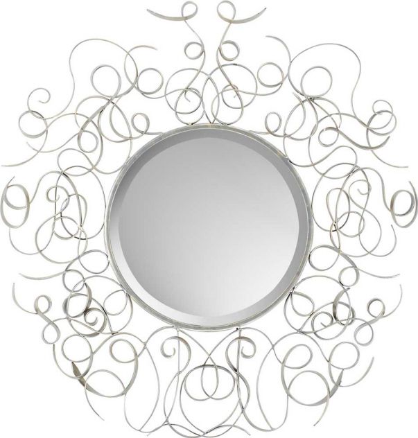 Candice Olson SILVER METAL SCROLL WALL Mantle Mirror  