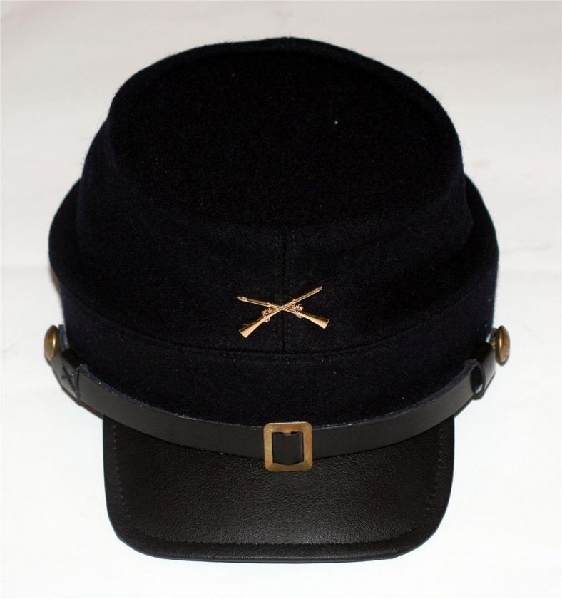 UNION ARMY CAVALRY Civil War CROSSED RIFLES GUNS Dark Blue KEPI CAP 