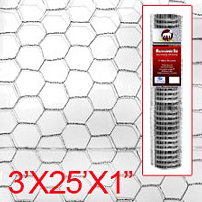   Galvanized Wire Mesh Chicken Wire Fence 2 ft x 10 ft x 1 in   20 Gauge