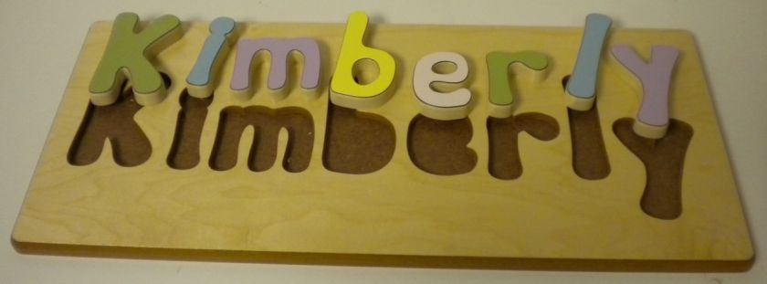 PERSONALIZED CHILD NAME WOOD FLOOR PUZZLE PASTEL SHORT  