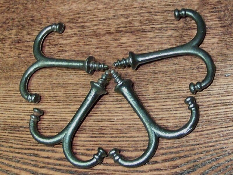 antique Coat Hooks Wardrobe closet Hooks under shelf  