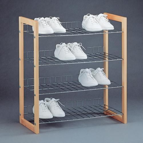 New Lexington Wood 4 Tier Shoe Rack   Closet Organizer  