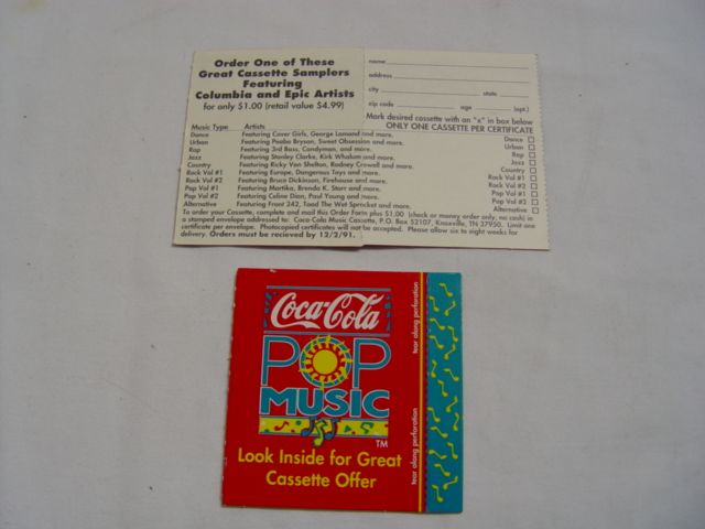 80s Coca Cola Coke Unopened Pop Music Cassette Offer  