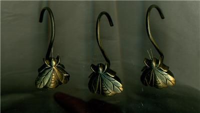 SHOWER CURTAIN HOOKS CROSCILL BUMBLEBEES ANTIQUE GOLD  