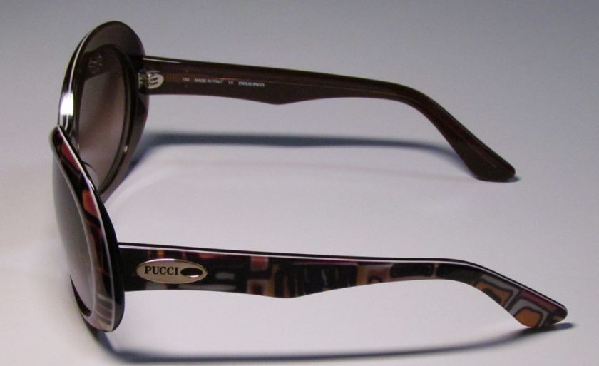 NEW EMILIO PUCCI 629S MULTICOLOR FRAME/TEMPLES BROWN LENSES SUNGLASSES 