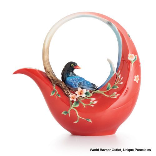 FZ01756 Joyful Magpie design teapot Franz Porcelain new item 