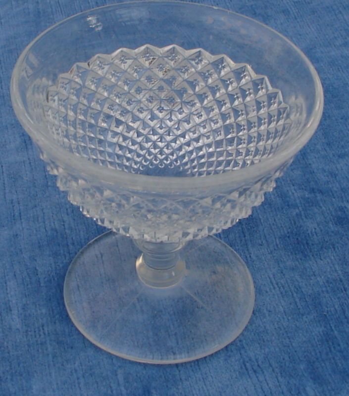 HOBNAIL COMPOTE DESSERT GLASS CLEAR DEPRESSION 3 1/2  