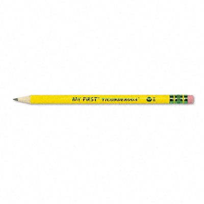 Dixon My First Ticonderoga Woodcase Pencil, HB #2, Yellow Barrel 