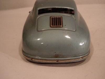   ) Porsche 356 Cp 119 Metallic Silver Blue Tinplate/Wind Up/Electric