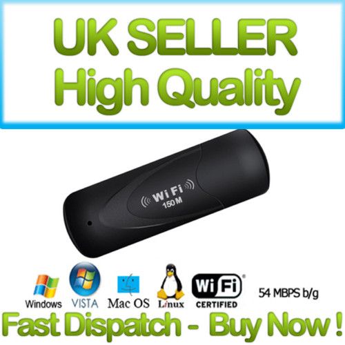 150Mbps Wireless WiFi Network LAN USB Adapter Dongle UK (5060182433695 