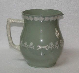 Spode FORTUNA K916 Pitcher Jug Sage Green FOX HUNT MINT  