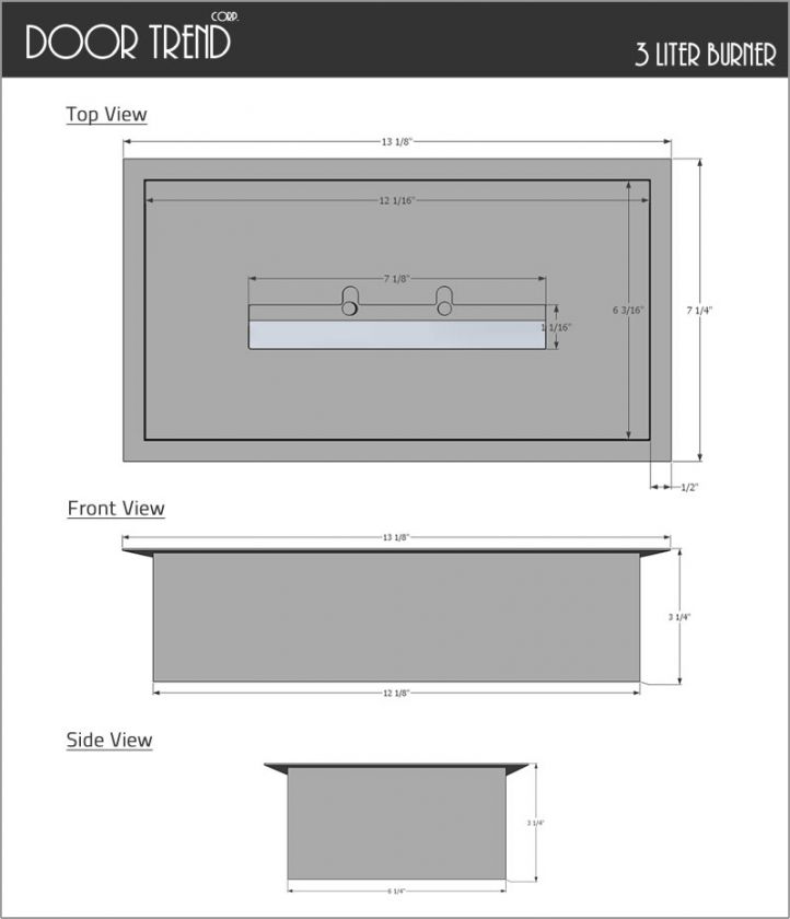 Bio ethanol Fireplace insert,burner Stainless Steel 3L  