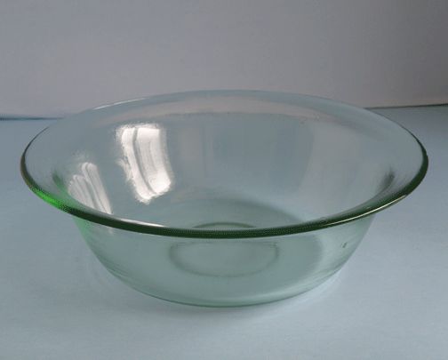 GREEN DEPRESSION GLASS ROUND VEGETABLE BOWL  