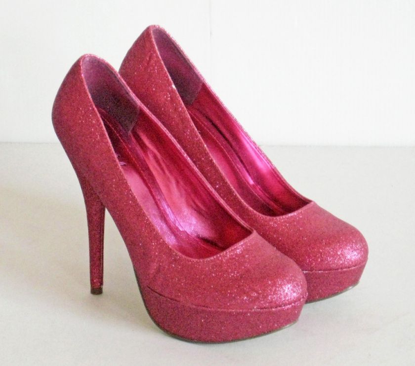 New Stiletto High Heels Platform Pumps Sparkle Glitter  