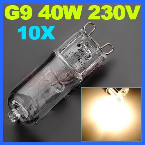 10x G9 Halogen Lamp Light bulb Capsule 40W 230V Warm White 2800 3000K 