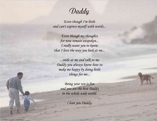 DADDY PERSONALIZED POEM FATHERS DAY GIFT FROM SON  