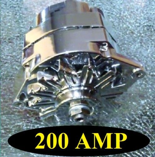 CHEVY HOLDEN GM HOTROD CHROME ALTERNATOR 200 AMP PLUS  