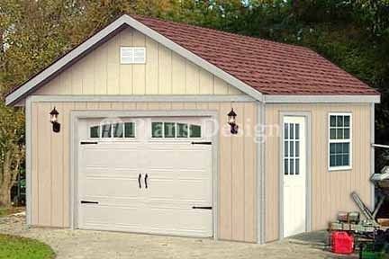 16 x 20 Garage / Yard Storgae Gable Shed Plans #51620  