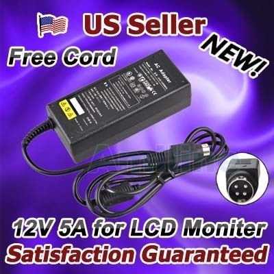 12V AC Adapter Power Cord HP Pavilion D5064 LCD Monitor  