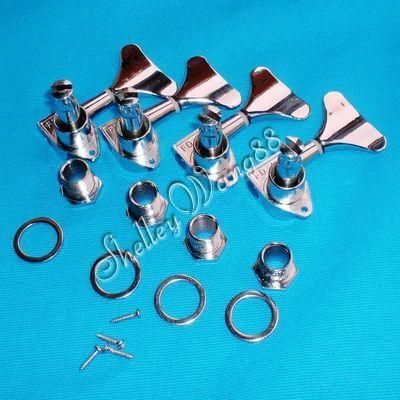GOTOH SYTLE INLINE BLACK BASS TUNERS TUNING PEGS SET 4 LEFT HANDED
