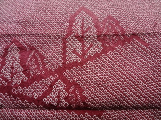 23193# Japanese KIMONO / SILK EBA FABRIC BOLT / ALL SHIBORI TREES 