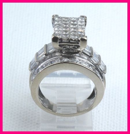 14kwg Princess Diamond Estate Cocktail Ring 5.08 carats  