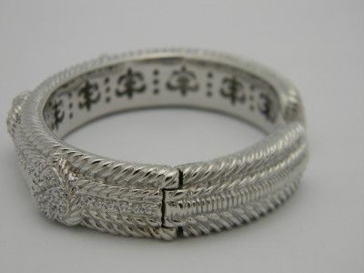 Judith Ripka Sterling & CZ Heart Cuff Bracelet