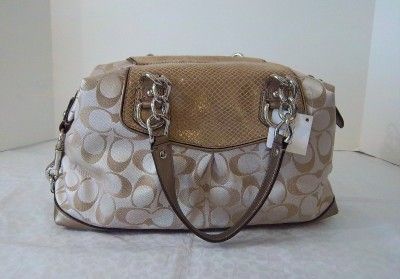 COACH ASHLEY SIGNATURE EMBOSSED EXOTIC SATCHEL SHOULDER BAG 17192 