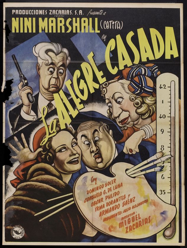 LA ALEGRE CASADA 1952 Cabral Mexican Movie Poster ORO  