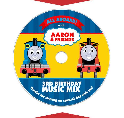 THOMAS THE TANK Birthday Party Favor CD DVD LABELS  