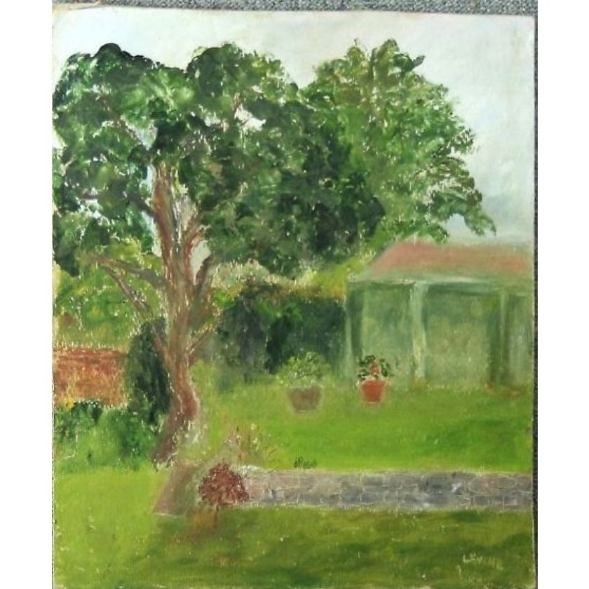 Sylvia Levine Cottage Garden Landscape Oil Painting  