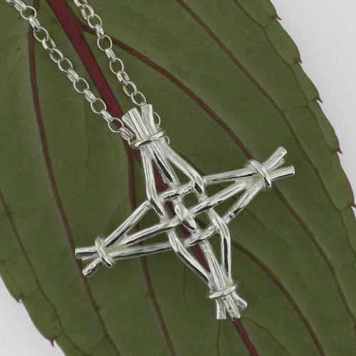 Sterling Silver Irish LARGE ST. BRIGIDS BRIDGETS CROSS PENDANT Made 