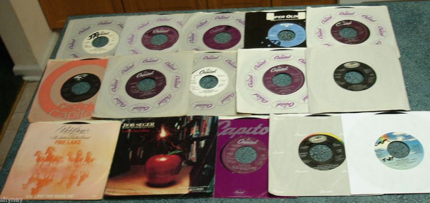 BOB SEGER 45 lot of 15 HORIZONTAL BOP/FEEL LIKE A NUMBER/OLD TIME ROCK 