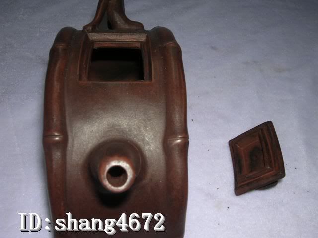 Super Elegant Old YiXing ZiSha Pottery Bamboo Teapot  