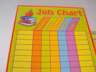JOB CHART SET Apple Chore Goal TRACKING Teacher Management + Marker 