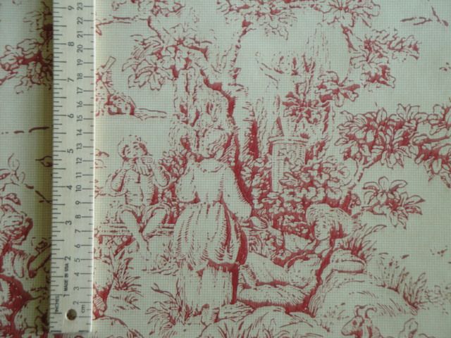 12sr Red Thomas Strahan Designer Scenic Toile Wallpaper  