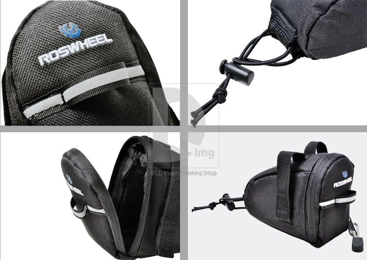 Cycling Bicycle Bike Saddle Outdoor Pouch Seat Bag BLK  