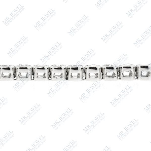 STERLING SILVER 925 CZ ROUND BEZEL TENNIS BRACELET  