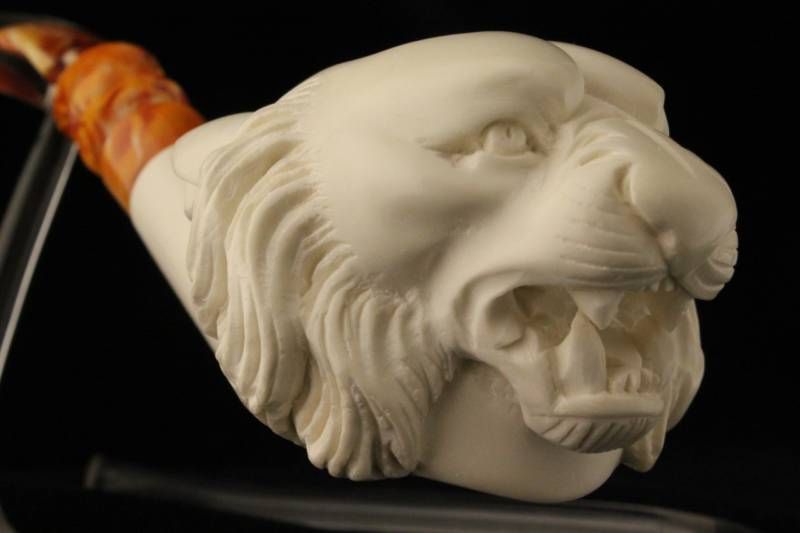 TIGER Meerschaum Tobacco PIPE pfeife pipa W/CASE NEW 2  