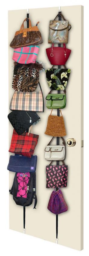 16 Purse Adjustable HandBag Door / Wall Storage Rack  