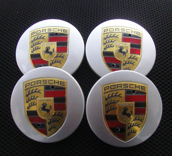 Color Porsche 911 Emblem Wheel Hub Center Caps Covers +Tire Valve 