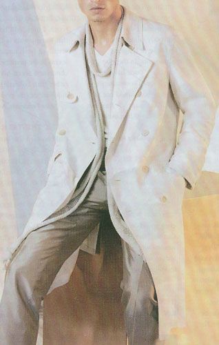   Made to Measure White Leather Double Breast Pea Trench Coat  