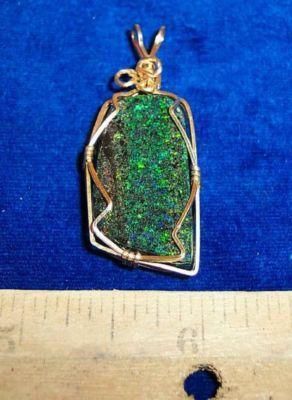 Gold Fill Wire Wrap Andamooka Matrix Opal Pendant Cool  