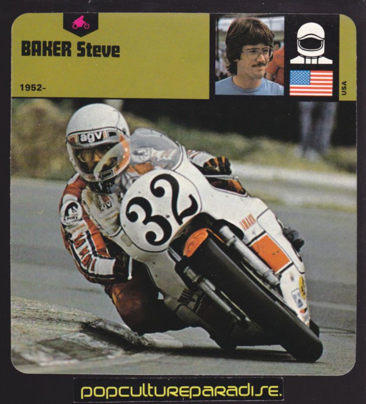 STEVE BAKER Motorcycle Racing 1977 Yamaha PHOTO CARD  