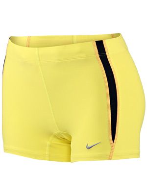 NIKE RUNNING SHORTS GYM PINK YELLOW BLACK DRI FIT YOGA PILATES SHORTS 